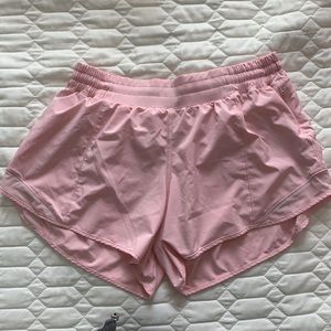 Light pink lululemon hotty hot shorts 4 inch